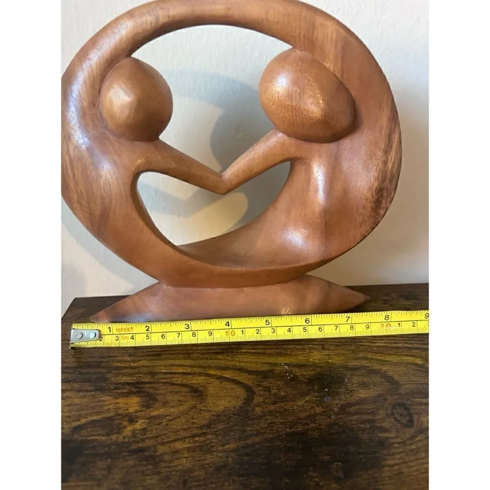 Vintage Hand Carved Suar Wood Sculpture, 